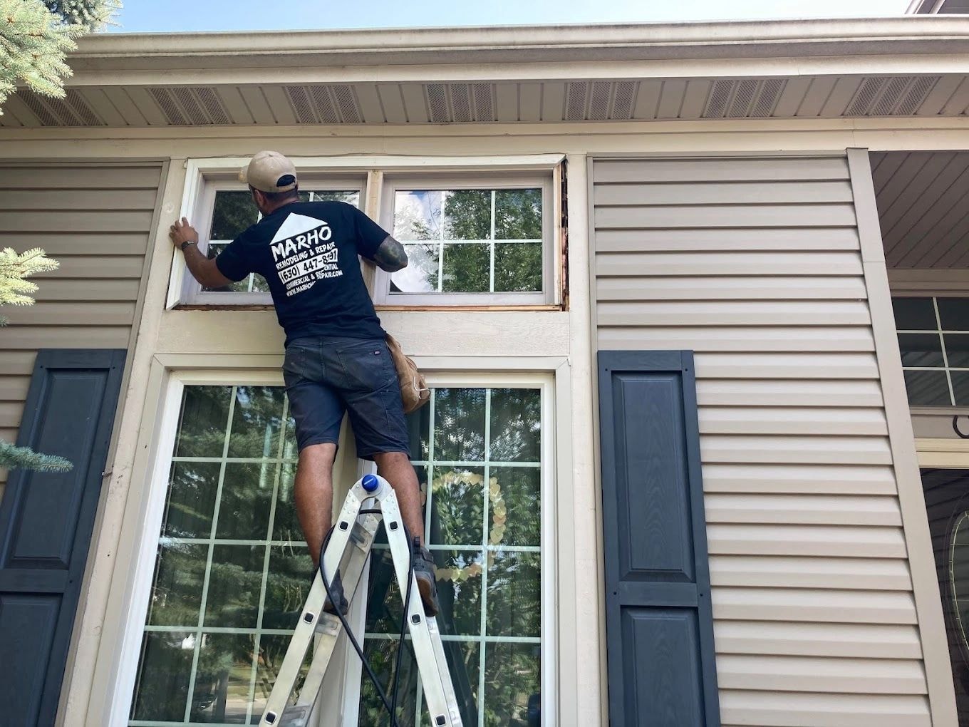 Exterior window trim repair by Marho Construction