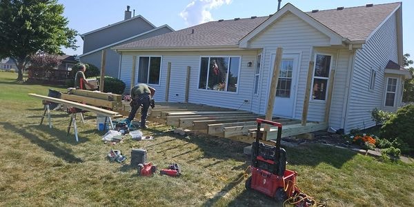 Deck installation project by Marho Construction